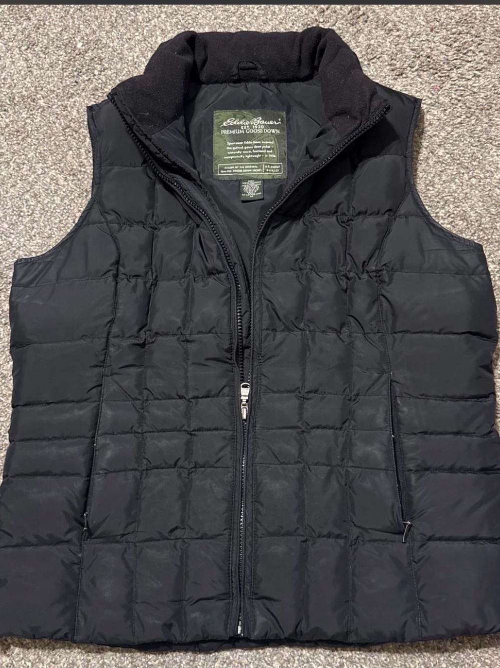 Eddie Bauer Black Quilted Down Vest